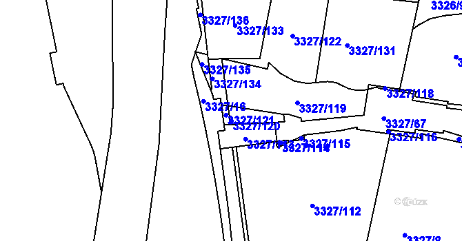 Parcela st. 3327/120 v KÚ Modřany, Katastrální mapa