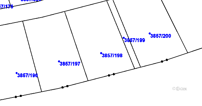 Parcela st. 3857/198 v KÚ Modřany, Katastrální mapa