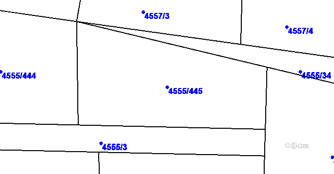 Parcela st. 4555/445 v KÚ Modřany, Katastrální mapa