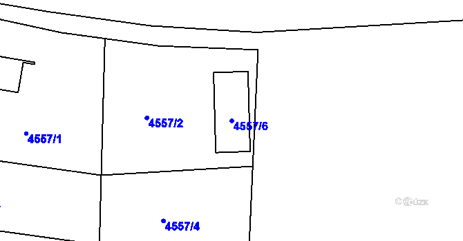 Parcela st. 4557/6 v KÚ Modřany, Katastrální mapa