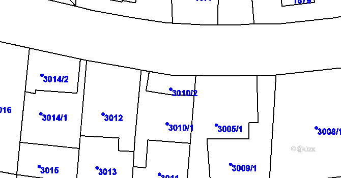 Parcela st. 3010/2 v KÚ Modřany, Katastrální mapa