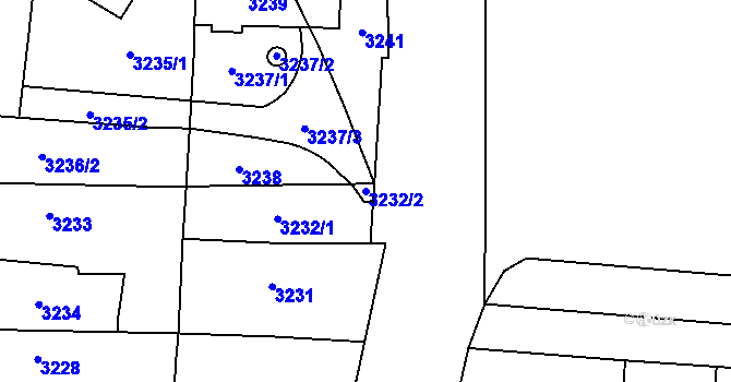 Parcela st. 3232/2 v KÚ Modřany, Katastrální mapa