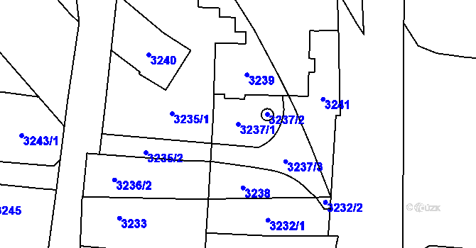 Parcela st. 3237/1 v KÚ Modřany, Katastrální mapa