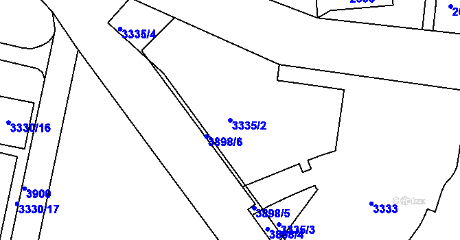 Parcela st. 3335/2 v KÚ Modřany, Katastrální mapa