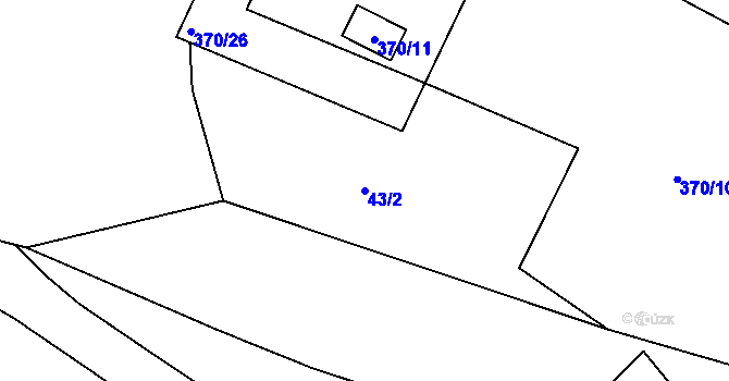 Parcela st. 43/2 v KÚ Radlice, Katastrální mapa
