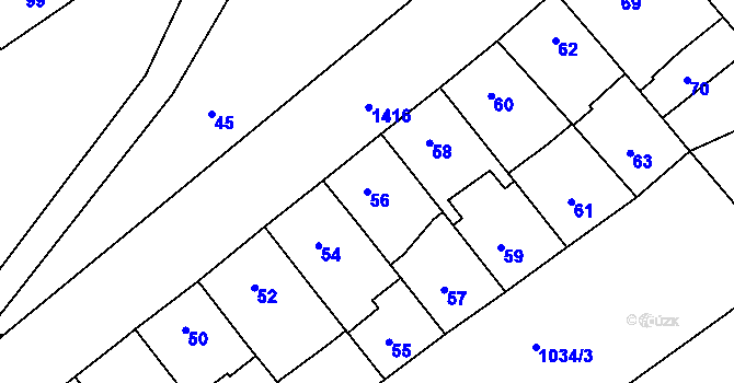 Parcela st. 56 v KÚ Jinonice, Katastrální mapa