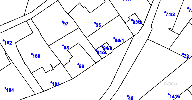 Parcela st. 94/2 v KÚ Jinonice, Katastrální mapa