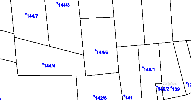 Parcela st. 144/6 v KÚ Jinonice, Katastrální mapa