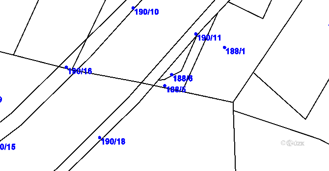 Parcela st. 188/5 v KÚ Jinonice, Katastrální mapa