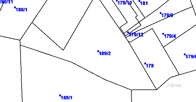 Parcela st. 189/2 v KÚ Jinonice, Katastrální mapa