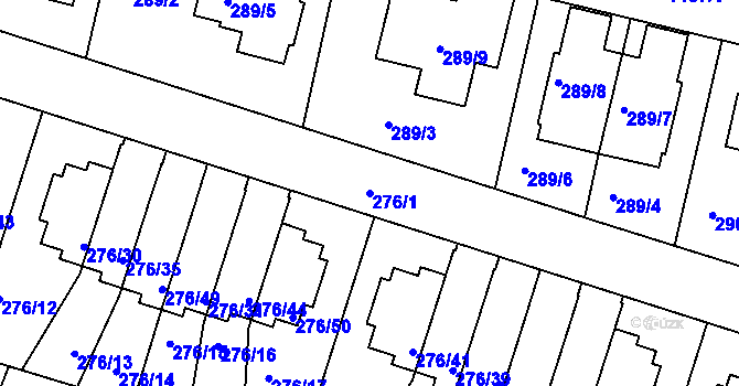 Parcela st. 276/1 v KÚ Jinonice, Katastrální mapa
