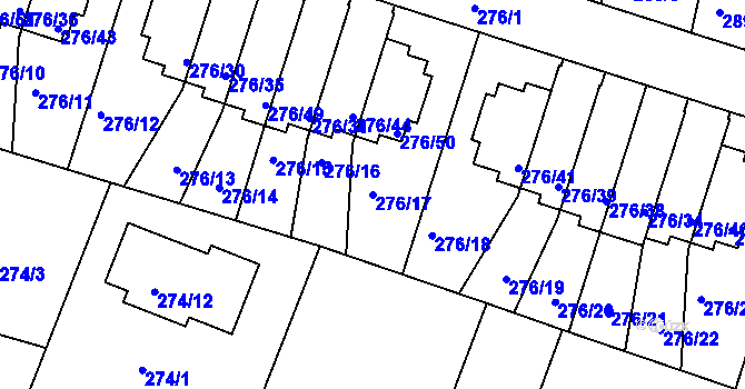 Parcela st. 276/17 v KÚ Jinonice, Katastrální mapa