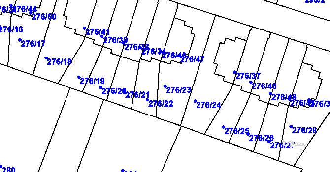 Parcela st. 276/23 v KÚ Jinonice, Katastrální mapa
