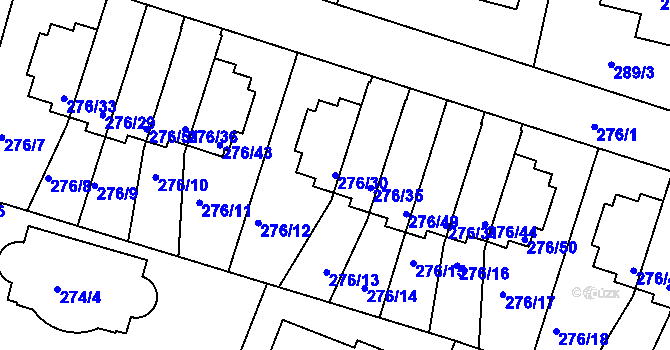 Parcela st. 276/30 v KÚ Jinonice, Katastrální mapa