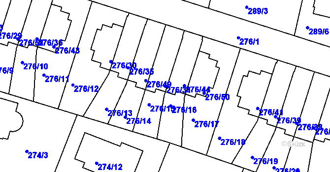 Parcela st. 276/31 v KÚ Jinonice, Katastrální mapa