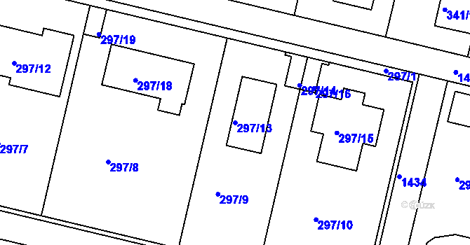 Parcela st. 297/13 v KÚ Jinonice, Katastrální mapa
