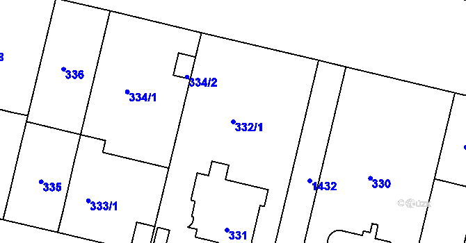 Parcela st. 332/1 v KÚ Jinonice, Katastrální mapa