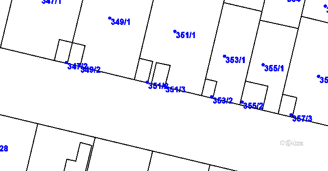 Parcela st. 351/3 v KÚ Jinonice, Katastrální mapa
