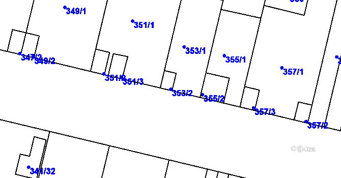 Parcela st. 353/2 v KÚ Jinonice, Katastrální mapa