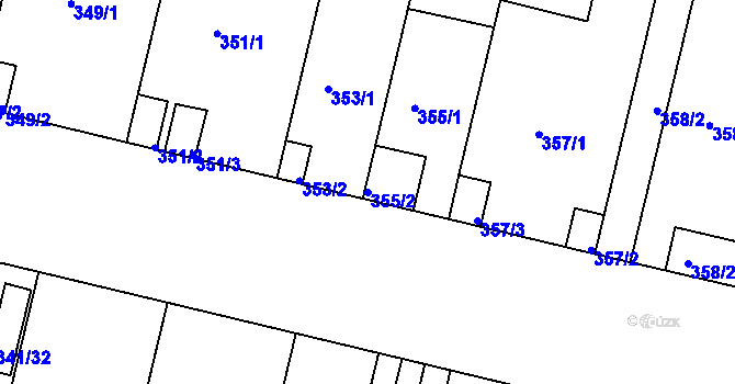 Parcela st. 355/2 v KÚ Jinonice, Katastrální mapa