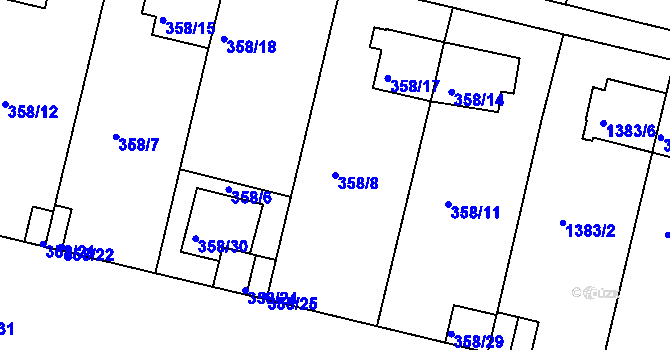 Parcela st. 358/8 v KÚ Jinonice, Katastrální mapa