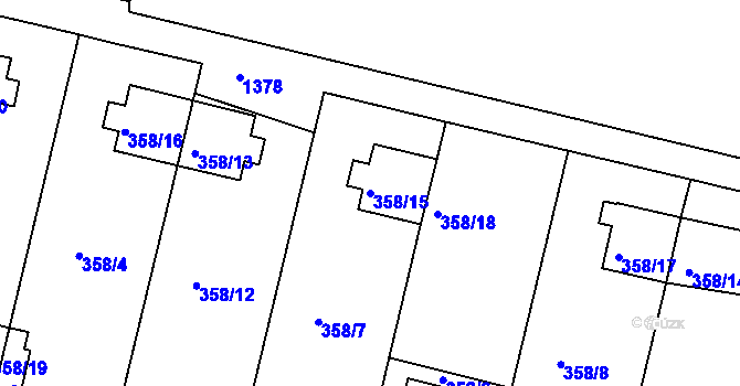 Parcela st. 358/15 v KÚ Jinonice, Katastrální mapa
