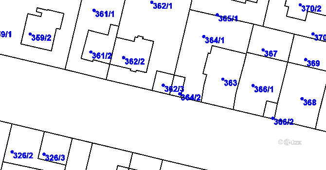 Parcela st. 362/3 v KÚ Jinonice, Katastrální mapa
