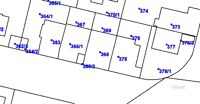 Parcela st. 368 v KÚ Jinonice, Katastrální mapa