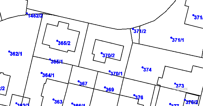 Parcela st. 370/2 v KÚ Jinonice, Katastrální mapa