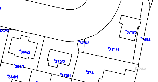 Parcela st. 371/2 v KÚ Jinonice, Katastrální mapa