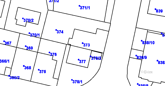 Parcela st. 373 v KÚ Jinonice, Katastrální mapa