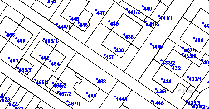 Parcela st. 437 v KÚ Jinonice, Katastrální mapa