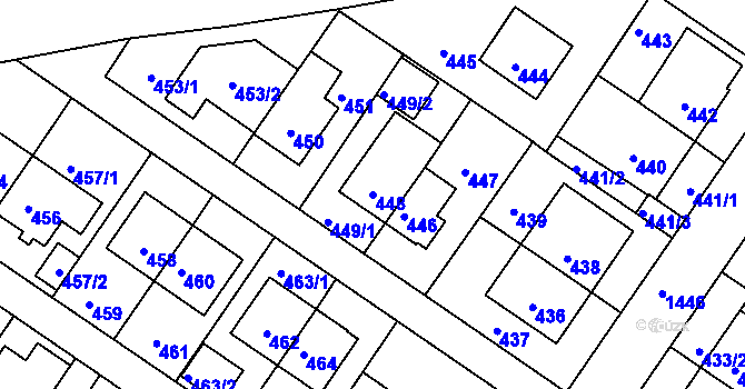 Parcela st. 448 v KÚ Jinonice, Katastrální mapa