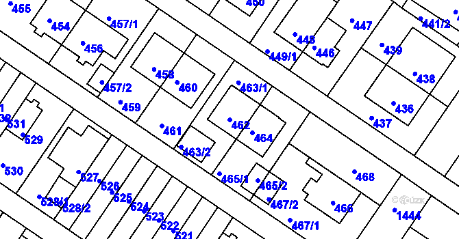 Parcela st. 462 v KÚ Jinonice, Katastrální mapa
