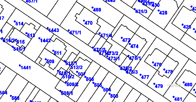 Parcela st. 471/3 v KÚ Jinonice, Katastrální mapa