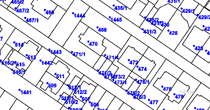 Parcela st. 471/4 v KÚ Jinonice, Katastrální mapa