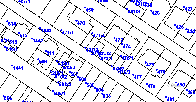 Parcela st. 473/2 v KÚ Jinonice, Katastrální mapa