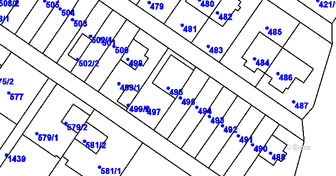 Parcela st. 496 v KÚ Jinonice, Katastrální mapa