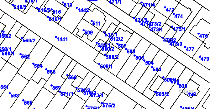 Parcela st. 508/2 v KÚ Jinonice, Katastrální mapa