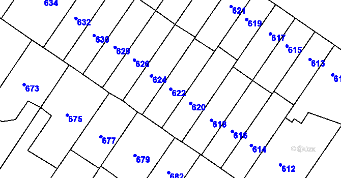 Parcela st. 622 v KÚ Jinonice, Katastrální mapa