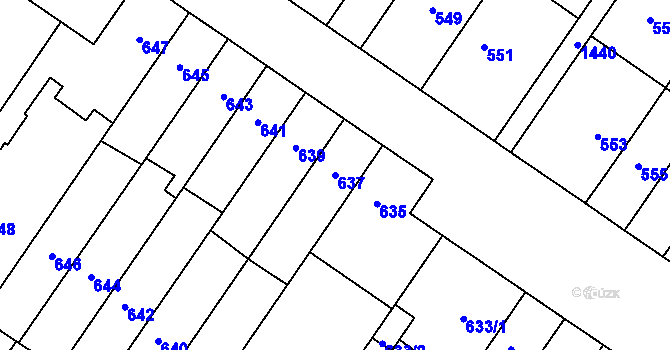 Parcela st. 637 v KÚ Jinonice, Katastrální mapa