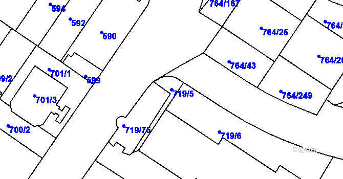 Parcela st. 719/5 v KÚ Jinonice, Katastrální mapa