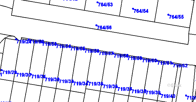 Parcela st. 719/57 v KÚ Jinonice, Katastrální mapa