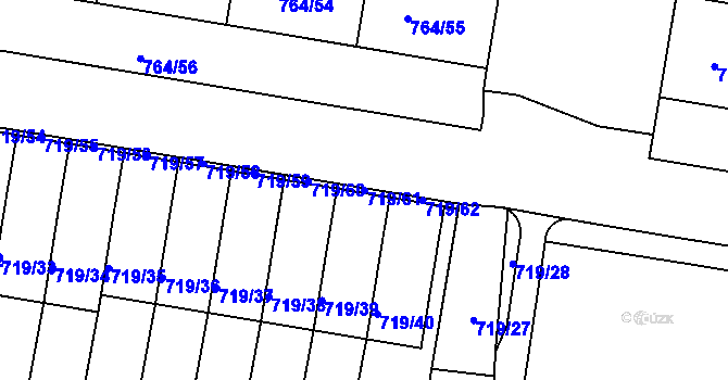 Parcela st. 719/61 v KÚ Jinonice, Katastrální mapa