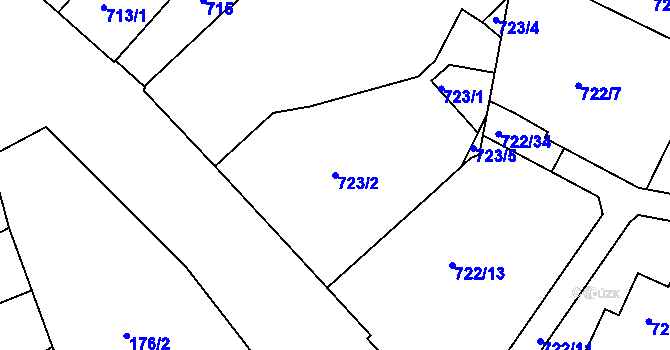 Parcela st. 723/2 v KÚ Jinonice, Katastrální mapa