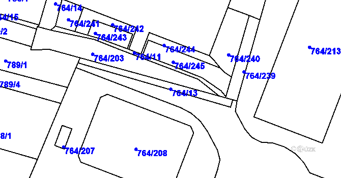 Parcela st. 764/13 v KÚ Jinonice, Katastrální mapa