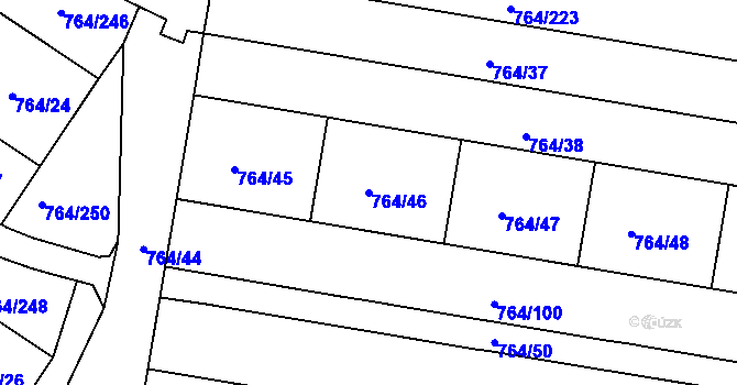 Parcela st. 764/46 v KÚ Jinonice, Katastrální mapa