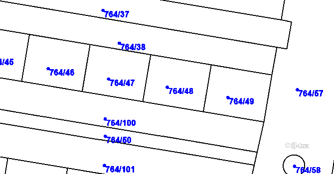 Parcela st. 764/48 v KÚ Jinonice, Katastrální mapa