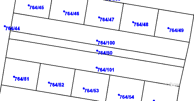 Parcela st. 764/50 v KÚ Jinonice, Katastrální mapa