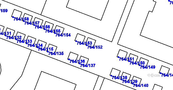 Parcela st. 764/152 v KÚ Jinonice, Katastrální mapa